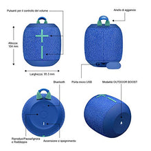Carica l&#39;immagine nel visualizzatore di Gallery, Ultimate Ears Wonderboom 2 Altoparlanti Bluetooth Wireless Portatili, Blu