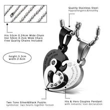 Carica l&#39;immagine nel visualizzatore di Gallery, OIDEA Collana per Coppia Lovers in Acciaio Inox con Pendente Puzzle... - Ilgrandebazar