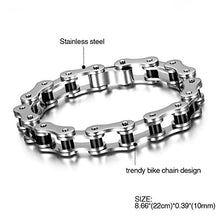 Carica l&#39;immagine nel visualizzatore di Gallery, Cupimatch Uomo Braccialetto Bracciale Catena Bici Acciaio Inossidabile Nero... - Ilgrandebazar