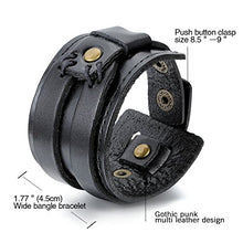 Carica l&#39;immagine nel visualizzatore di Gallery, Cupimatch Braccialetto Bracciale [3 Pezzi] Uomo Pelle Rivetto Tribale Grande... - Ilgrandebazar