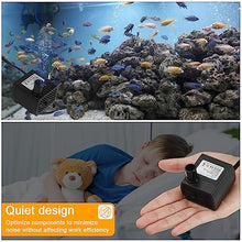 Carica l'immagine nel visualizzatore di Gallery, flintronic Mini Pompe à Eau Submersible (350 L/H, 5 W), Pompe Aquarium Ultra-Silencieux avec 3 Pieds de Ventouses et 2 Buses, Ajustable Pompe Fontaine pour Étang Poisson Fontaine Réservoir de Poissons
