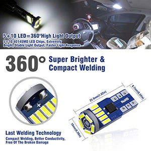 Audew W5W/T10 LED CANBUS Auto Targa Lampade 15 x 4014 SMD 12V SMD4014