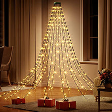 Carica l&#39;immagine nel visualizzatore di Gallery, Luci dell&#39;albero di Natale con anello, luci dell&#39;albero di Natale 400 LED 16 fili LED catena di luce, luce di Natale rete albero tenda LED albero mantello per la decorazione di Natale interno esterno…