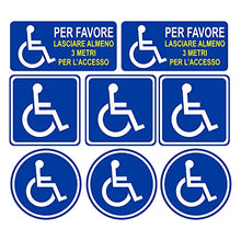 Carica l&#39;immagine nel visualizzatore di Gallery, GamesMonkey® - Adesivi Disabili Invalidi Kit - 8 Pezzi - 10x10 cm e 15x7 cm - Per Uso Esterno e Interno - Auto Van Truck Camion Camper (Kit 8 pezzi)