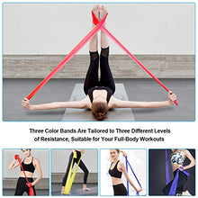 Carica l&#39;immagine nel visualizzatore di Gallery, OMERIL Bande Elastiche Fitness (3 Pezzi), 2 m/ 1,5 m Fasce con 3...