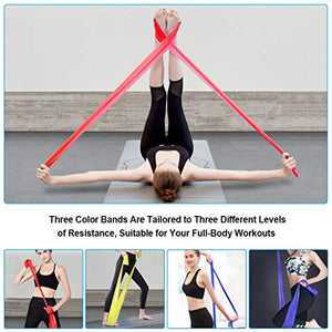 OMERIL Bande Elastiche Fitness (3 Pezzi), 2 m/ 1,5 m Fasce con 3...