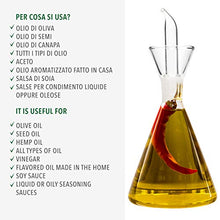 Carica l&#39;immagine nel visualizzatore di Gallery, Classe Italy - Oliera in Vetro salvagoccia Conica-Dosatore Olio e 250 ml - Ilgrandebazar