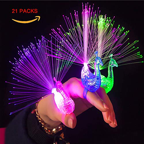 WELLXUNK Giocattolo di Festa LED,21 Pezzi Anelli Luminosi,LED Luce da Dito... - Ilgrandebazar