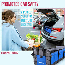 Carica l'immagine nel visualizzatore di Gallery, Starling's - Organizer organizer per bagagliaio, auto, 3 Scomparti, Blu.