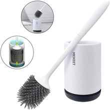Carica l'immagine nel visualizzatore di Gallery, MEKEET Scopino e Supporto per Toilette, Set di spazzole per WC in Silicone Morbido Scopino per la Pulizia della Toilette con Set di Supporti ad Asciugatura Rapida (Flooring Max Upgraded)