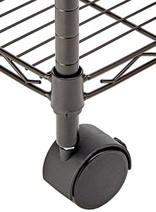 AmazonBasics - Scaffalatura a 3 ripiani, su rotelle, Nero - Ilgrandebazar