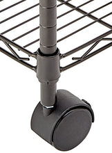 Carica l&#39;immagine nel visualizzatore di Gallery, AmazonBasics - Scaffalatura a 3 ripiani, su rotelle, Nero