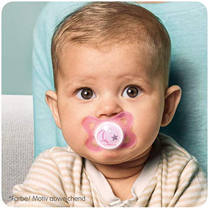 MAM 523322 - Ciuccio "Night" in silicone per bambine da 0 a 6 mesi, Rossa - Ilgrandebazar