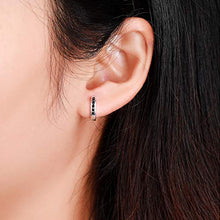 Carica l'immagine nel visualizzatore di Gallery, LDUDU - Orecchini a cerchio da donna con zirconi, in argento sterling,... - Ilgrandebazar