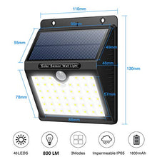 Carica l'immagine nel visualizzatore di Gallery, iPosible Luce Solare LED Esterno,【180° Super Luminoso-4 Pezzi】 46 LED Lampada Solare Esterno Luci Solari con Sensore Movimento Impermeabile 3 modalità Luci Esterno Energia Solare per Giardino,Patio