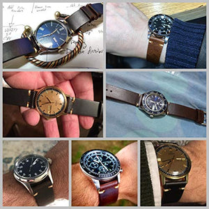 Cinturini orologi in pelle, APACHE Crazy Horse/Cera 20mm, Olio Marrone Chiaro - Ilgrandebazar