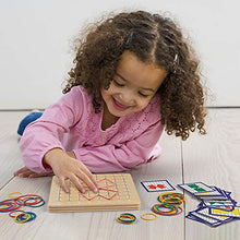 Carica l&#39;immagine nel visualizzatore di Gallery, Coogam Geoboard di Legno con Carte Pattern attività e Bande Gomma -... - Ilgrandebazar