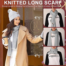 Carica l'immagine nel visualizzatore di Gallery, Niwicee Sciarpa Donna Invernale Cappelli Guanti Calze Set Guanti Touch Screen Invernali Winter Set Caldo Berretti Sciarpa Regalo Di Natale Plush Paraorecchie Per All'Aperto-Grigio-