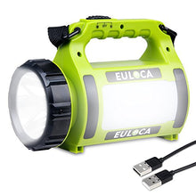 Carica l'immagine nel visualizzatore di Gallery, EULOCA Torcia Lanterna LED 3 in 1, Lampada Ricaricabile USB Portatile Impermeabile, 2600mAh CREE LED dimmerabile da Campeggio, Pesca, Trekking, Emergenze Escursioni