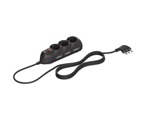 BTicino 3699GB Multipresa Compatta Slot9 con Interruttore Luminoso, 6 Nero - Ilgrandebazar