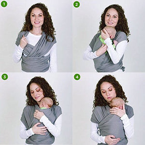 Lictin Fascia Porta Bambino - Bebè Elastica, Baby Wrap, Grigio - Ilgrandebazar