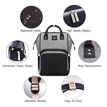 Carica l&#39;immagine nel visualizzatore di Gallery, Pipibear Zaino Fasciatoio - Isolamento, Impermeabile, Grande Grigio-nero