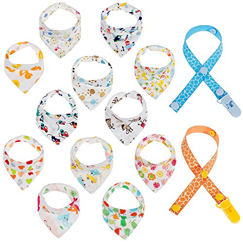 Lictin 12 x Bavaglini Bandana Bimbo - Neonato con Multicolore - Ilgrandebazar