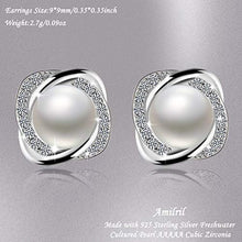Carica l&#39;immagine nel visualizzatore di Gallery, Orecchini con Perle D’acqua Dolce, Amilril Argento Sterling 925 5A Style1