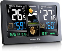 Carica l'immagine nel visualizzatore di Gallery, Newentor - Sensore esterno per stazione meteo, con termometro e igrometro, colore: Bianco (solo sensore esterno)