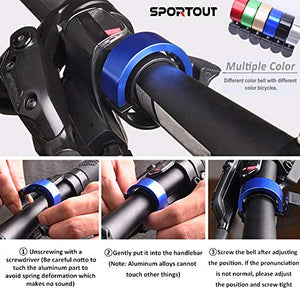 Sportout - Mini Campanello per Bicicletta, in Lega di Alluminio, con Nero