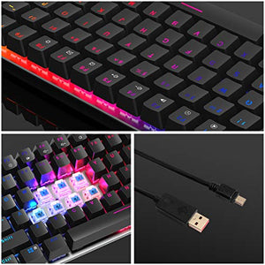 Ajazz AK33 Tastiera Meccanica Gaming Switches Blu RGB,Tastiera da 82 teclado