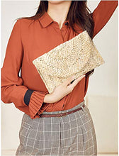 Carica l&#39;immagine nel visualizzatore di Gallery, ISIYINER Pochette in Paglia Estiva,Borsa Mare borsa da donna Eleganti Clutch...