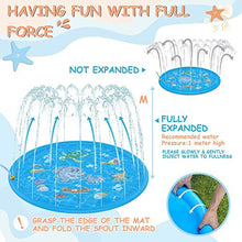 Carica l&#39;immagine nel visualizzatore di Gallery, Funny House Tappetino Gioco d&#39;Acqua, 170CM Splash Play Mat di Spruzzi...