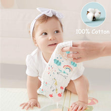 Carica l'immagine nel visualizzatore di Gallery, Caiery 10pz Mussole Neonato/ Asciugamani da bagno per bambini 30cm*30cm, extra morbidi, in mussola di cotone organico naturale, per pelli sensibili, 6strati/Criptata