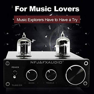 docooler FX-Audio Mini HiFi Audio Preamplificatore 6K4 TUBE-03, Nero