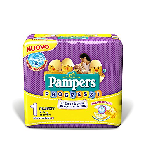 Pampers Progressi Pannolini Newborn, Taglia 1 (2-5 kg), 28 - Ilgrandebazar