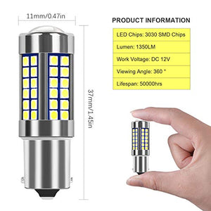 SanGlory 2 x Lampadine LED Auto P21W 1156 BA15S Canbus Sensa Errore 54-SMD...