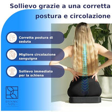Carica l&#39;immagine nel visualizzatore di Gallery, Cuscino Cuneo - Cuscino per Sedile Auto – Cuscino per Sedia Ufficio – Cuscino Auto sedile e Ufficio Antiscivolo - Auto Cuscini Perfetto per Sedie da Ufficio o per l&#39;Auto (Nero/33.5 x 37 x 2-7.2 cm)