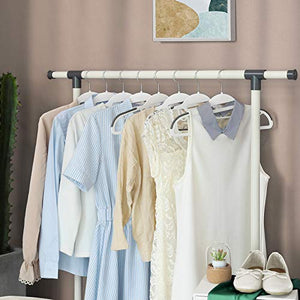 SONGMICS Set di 50 Grucce in Plastica, con Apertura a Bianco + Grigio