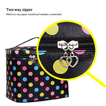 Carica l&#39;immagine nel visualizzatore di Gallery, HQdeal Grande Ttrucco Capacità Organizzatore di Viaggi Nero Dot Arcobaleno