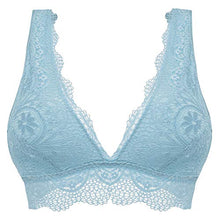Carica l'immagine nel visualizzatore di Gallery, YIANNA Donna Floreale Pizzo Reggiseno S, Leggero Blu (Non Imbottito) - Ilgrandebazar