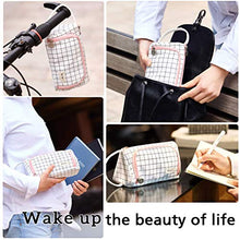 Carica l&#39;immagine nel visualizzatore di Gallery, Astuccio Portamatite Grande Capacità Trucco Borsa Portamonete Plaid Bianco