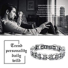 Carica l&#39;immagine nel visualizzatore di Gallery, JewelryWe Gioielli in Acciaio Inossidabile Bracciale Catena Moto Argento e... - Ilgrandebazar