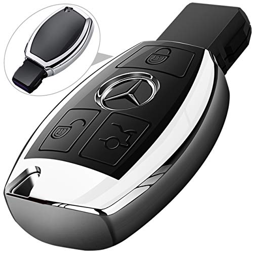 COVELL - Cover per chiave Mercedes Benz in morbido TPU di alta Argento