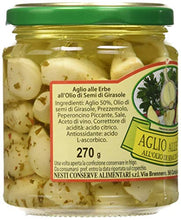 Carica l&#39;immagine nel visualizzatore di Gallery, Nesti Conserve Alimentari Aglio Alle Erbe all&#39; Olio di Girasole - Pacco da 6...