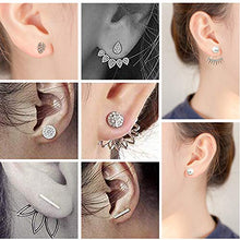 Carica l&#39;immagine nel visualizzatore di Gallery, Orecchini, Comius 9 Pairs Jacket CZ Stud Fiore di Loto Cava Orecchino...