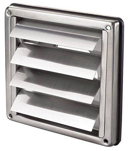 Griglia di ventilazione in acciaio inox, rettangolare, con DN 100, Argento - Ilgrandebazar