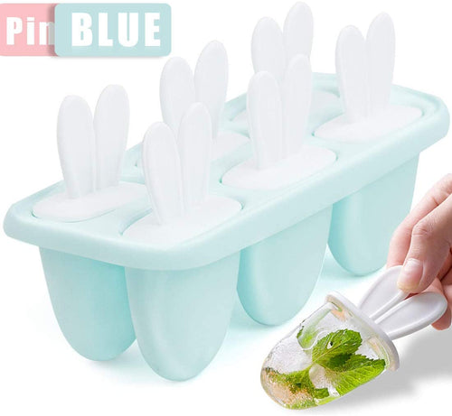 Zaloife Stampi per Ghiaccioli, 6 Blu Gelato Stampi per Gelati Stampo Ice Lolly Riutilizzabile Stampo per Gelato Senza BPA Ideale per la Preparazione di Ghiaccioli, Gelati, Sorbetti