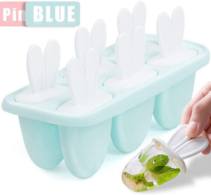 Zaloife Stampi per Ghiaccioli, 6 Blu Gelato Stampi per Gelati Stampo Ice Lolly Riutilizzabile Stampo per Gelato Senza BPA Ideale per la Preparazione di Ghiaccioli, Gelati, Sorbetti