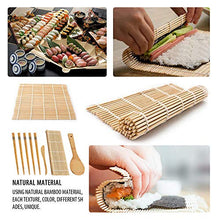 Carica l&#39;immagine nel visualizzatore di Gallery, Kit per fare sushi in bambù, 9 pezzi, tappetino arrotolare il sushi,...